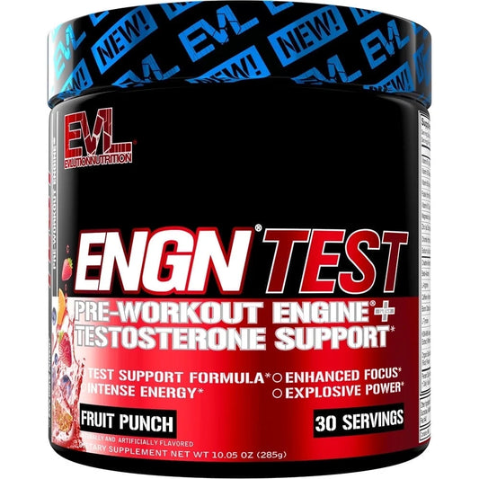 ENGN Test - Intense Pre-Workout with Creatine - Test Support Formula - Pre-Workout Powder for Lasting Energy & Focus - with Beta-Alanine & Caffeine - 30 Servings - Fruit Punch