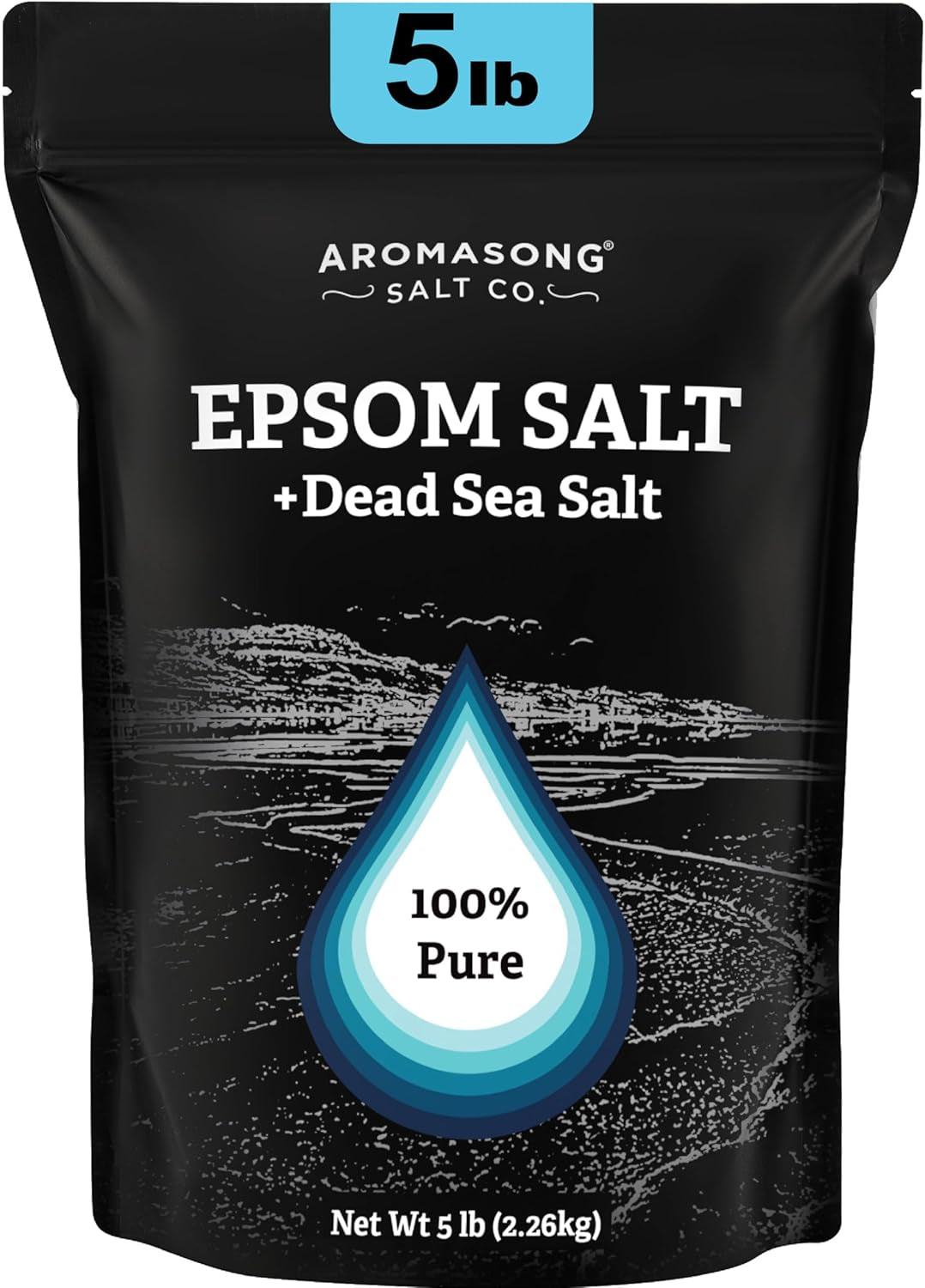 Epsom Salt with Dead Sea Salt for Soaking - Bulk 5 Lb - 100% Pure Bath Salt, Foot & Muscle Soak