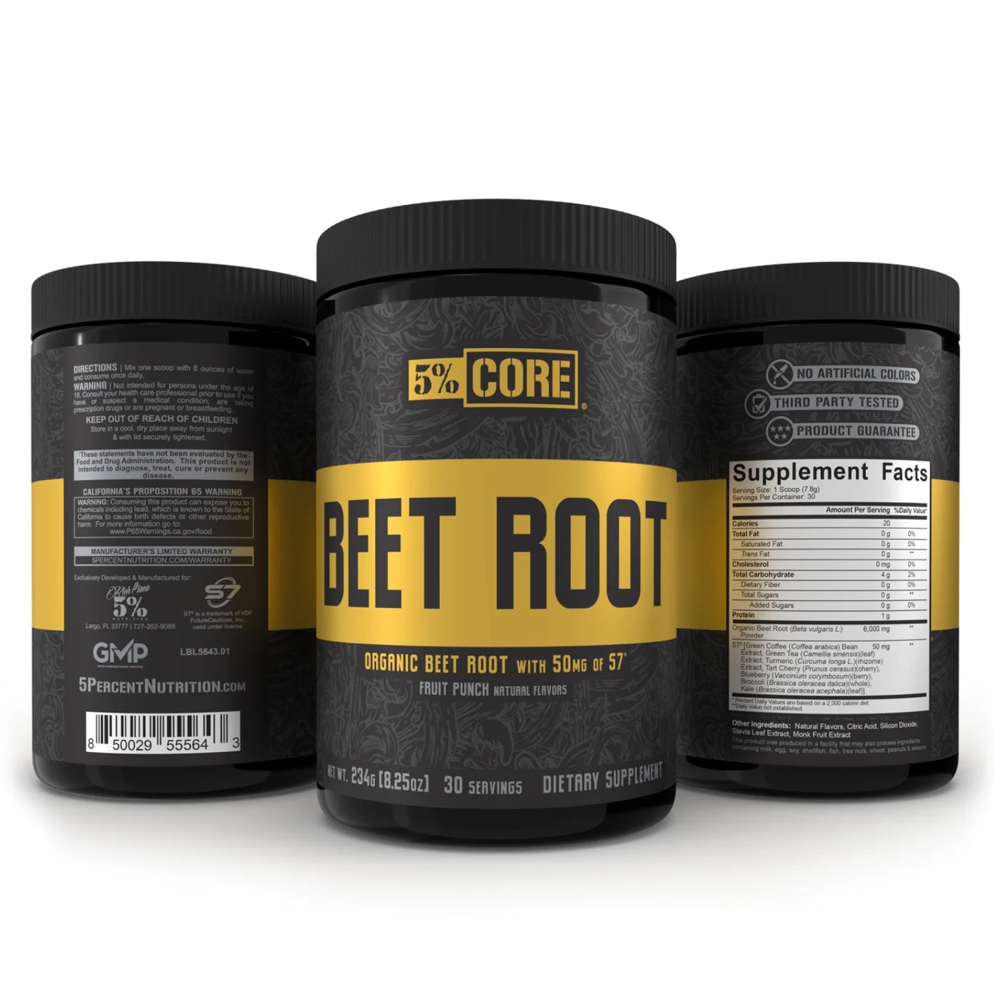 Core Beet Root | Nitric Oxide Beet Root Powder Pre Workout Additive | 6000Mg Beet Root Extract + 50Mg S7 | Vegan & Keto | 30 Servings (Fruit Punch)