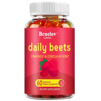 Beetroot Gummies - with Grapeseed and Anthocyanins - Energy, Circulation and Heart Health, Blood Pressure Support, Antioxidants