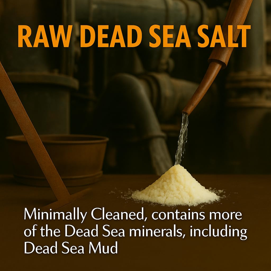 Raw Dead Sea Bath Salt - Minimally Cleaned, Contains More Dead Sea Minerals Including Dead Sea Mud - 100% Pure & Natural Dead Sea Salts for Soaking 5 LB - Bulk Resealable Pack