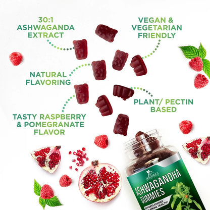 Ashwagandha Gummies 30:1 Extract - 3000Mg Equivalent - Advanced Ashwagandha Gummy Formula for Daily Use - Adaptogenic Supplement for Natural Calm, Relaxation, & Immune Support - Vegan - 60 Gummies