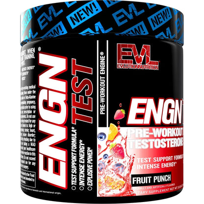 ENGN Test - Intense Pre-Workout with Creatine - Test Support Formula - Pre-Workout Powder for Lasting Energy & Focus - with Beta-Alanine & Caffeine - 30 Servings - Fruit Punch