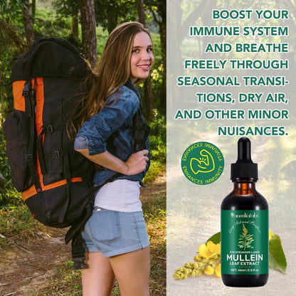 Mullein Drops for Lungs - Mullein Leaf Extract with Chlorophyll for Lung and Res