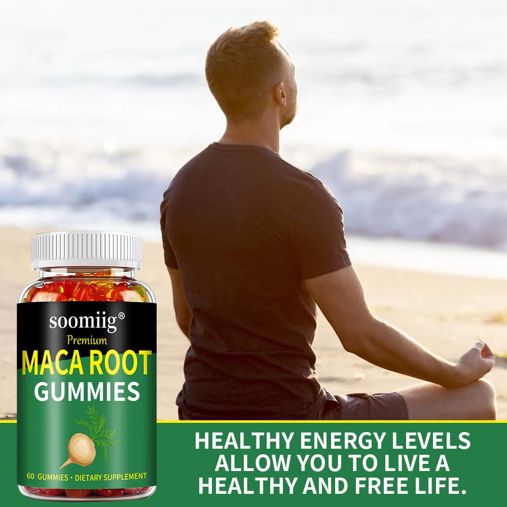Workout Supplements Maca Root Gummies - Reproductive Health Energy, Motivation, Balanced Energy, Enhanced Endurance