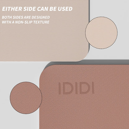 8Mm Large Yoga Mat (6'X 4') with Soft Fabric - Extra Long and Wide 72 X 48 X 0.32 Inches, Non-Slip Surface, Eco-Friendly, Lightweight, Thick Wide Yoga Mat for Home Workouts.(Brown+Apricot)