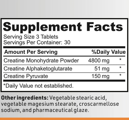 Creatine Pills - 100% Keto Pre Workout to Build Muscle by  - 90 Tablets