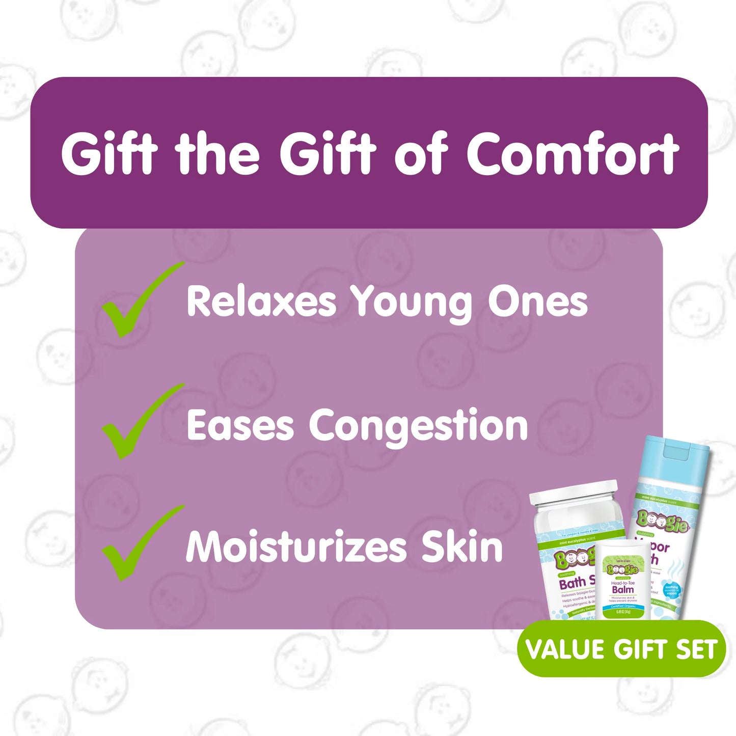 Baby Spa Set with Bubbling Vapor Bath, Soothing Bath Salts, and Head-To-Toe Balm Stick